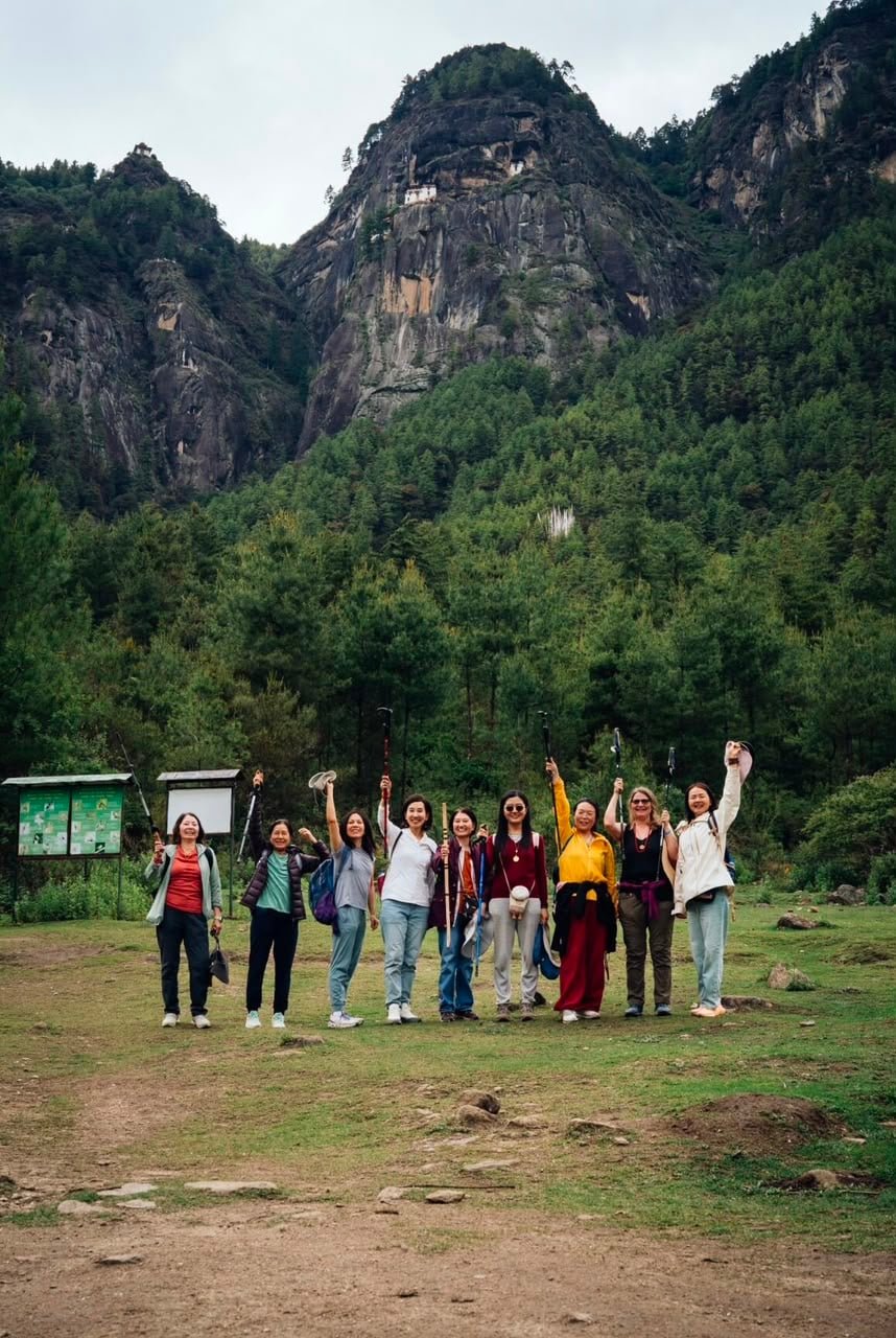 Happy Trekkers at Tiger's Nest Base