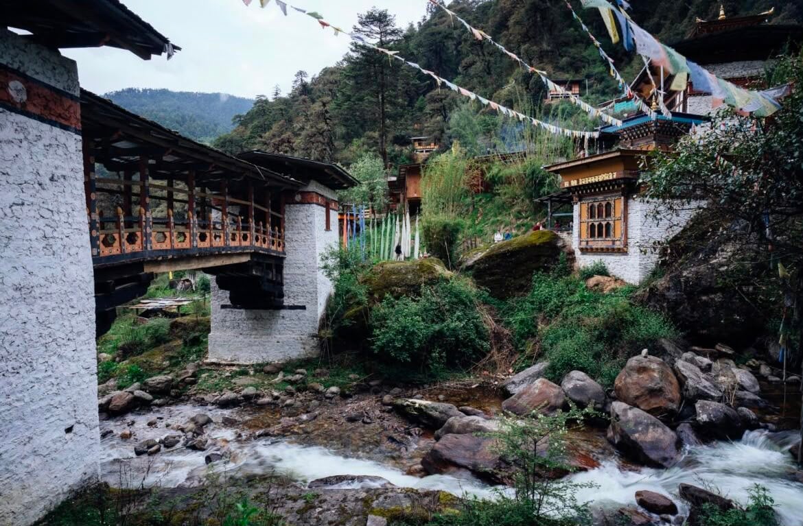 Wooden Bridge at Bhutanese Village