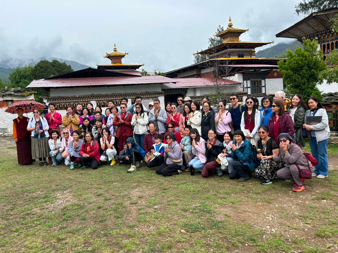 Tour Group Blessing at Temple