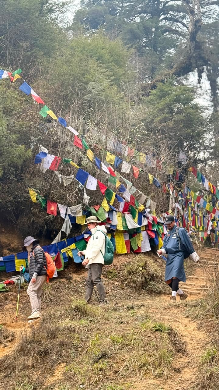 Trekking Beneath Prayer Flags